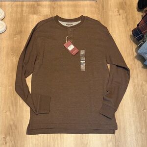Brown RedHead Henley Long Sleeve Shirt